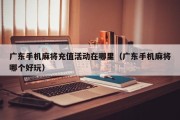 广东手机麻将充值活动在哪里（广东手机麻将哪个好玩）