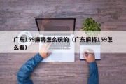 广东159麻将怎么玩的（广东麻将159怎么看）