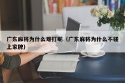 广东麻将为什么难打呢（广东麻将为什么不碰上家牌）