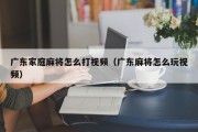 广东家庭麻将怎么打视频（广东麻将怎么玩视频）