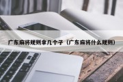 广东麻将规则拿几个子（广东麻将什么规则）