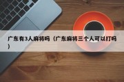 广东有3人麻将吗（广东麻将三个人可以打吗）