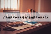 广东麻将算十三幺吗（广东麻将有十三幺么）