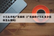 十三幺手机广东麻将（广东麻将十三幺多少倍和怎么摸码）