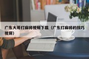 广东大哥打麻将视频下载（广东打麻将的技巧视屏）