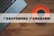 广东省兴宁市麻将算法（广东麻将算分规则）